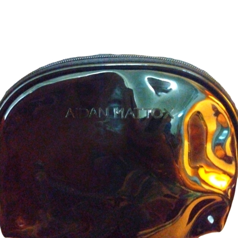 Aidan Mattox Black Zipper Cosmetic Bag